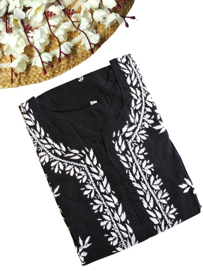 BLACK COTTON LONG KURTA
