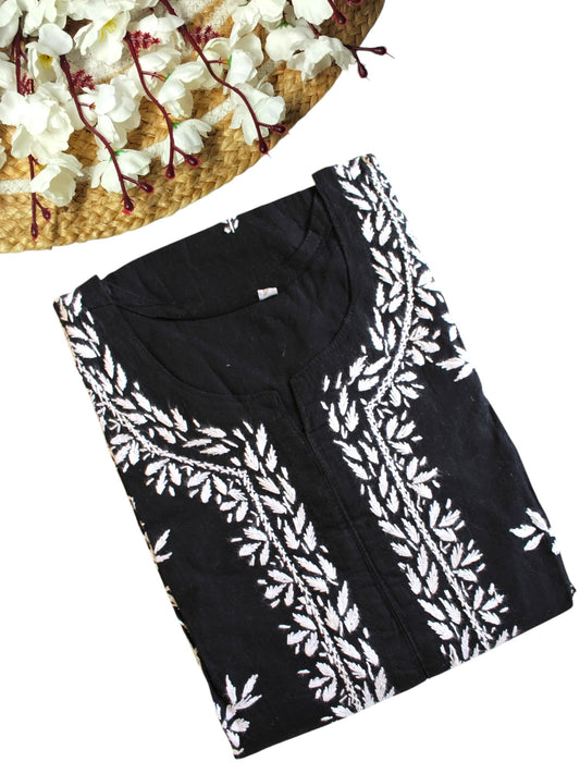 BLACK COTTON LONG KURTA