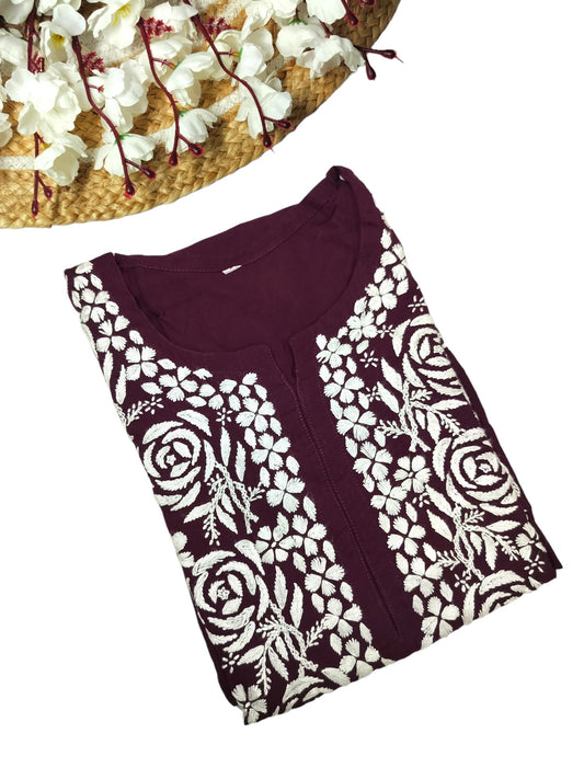 WINE LONG RAYON ROSE KURTA
