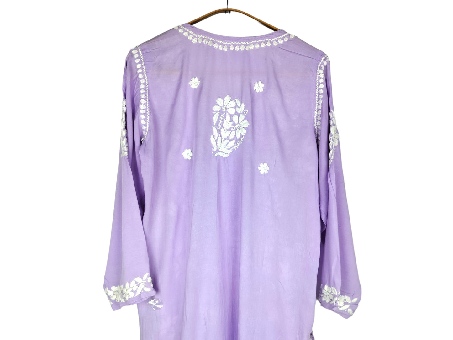 LAVENDAR MODAL LONG KURTA WITH HEAVY CHIKANKARI
