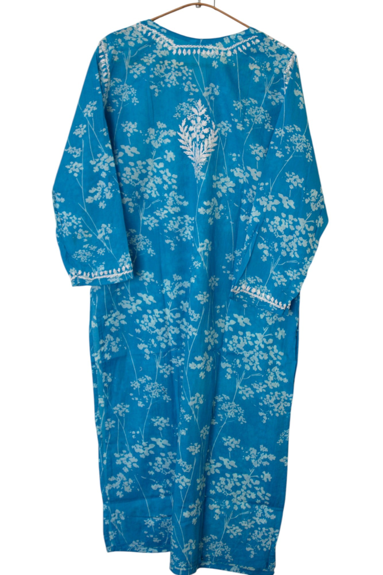 BLUE MULMUL PRINTED LONG KURTA