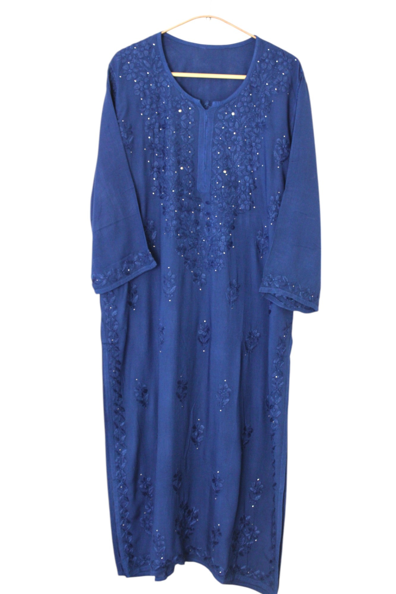 ROYAL BLUE RAYON MUKAISH LONG KURTA