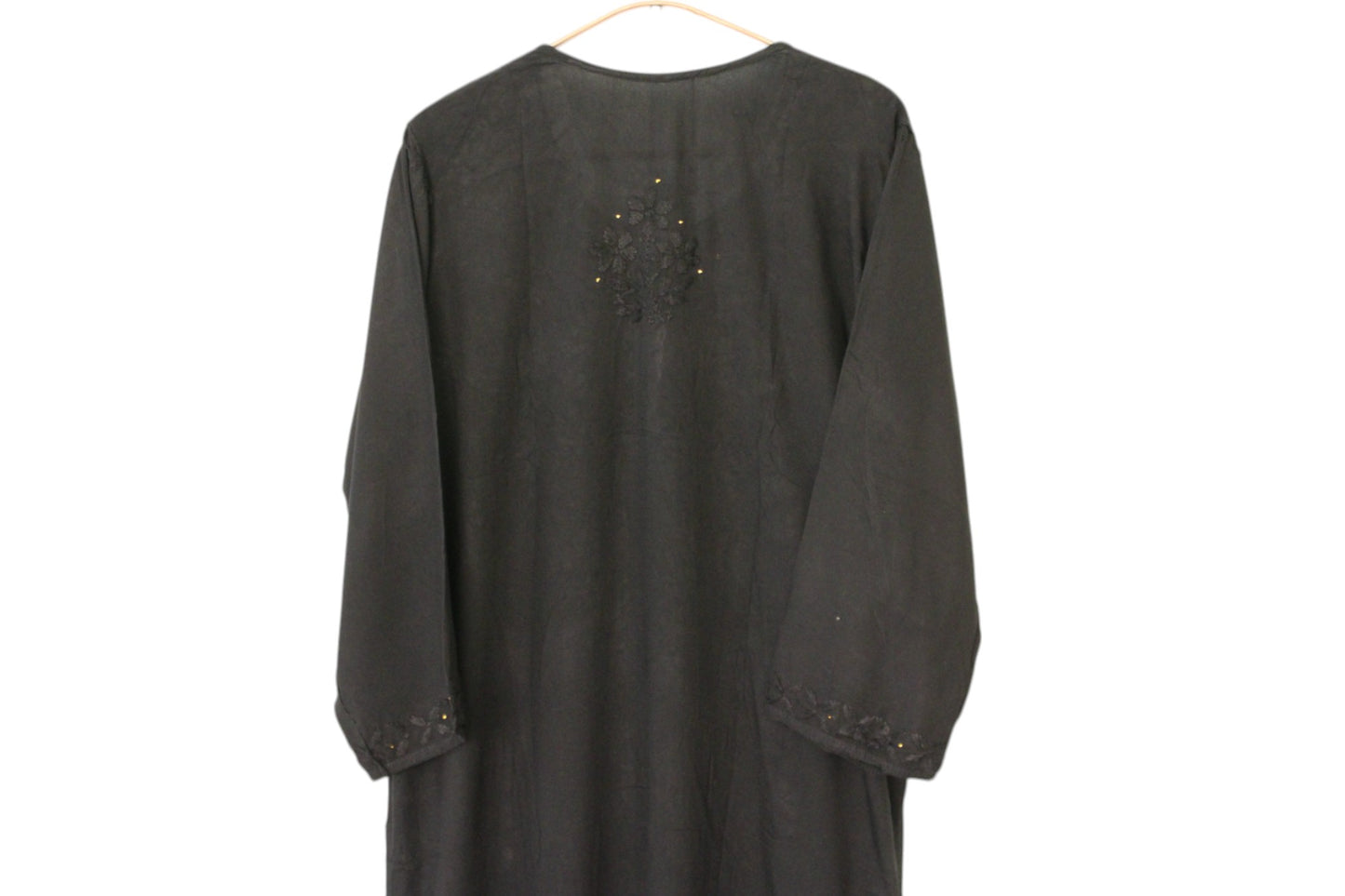 BLACK RAYON MUKAISH LONG KURTA