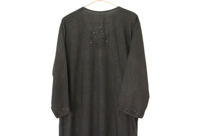 BLACK RAYON MUKAISH LONG KURTA