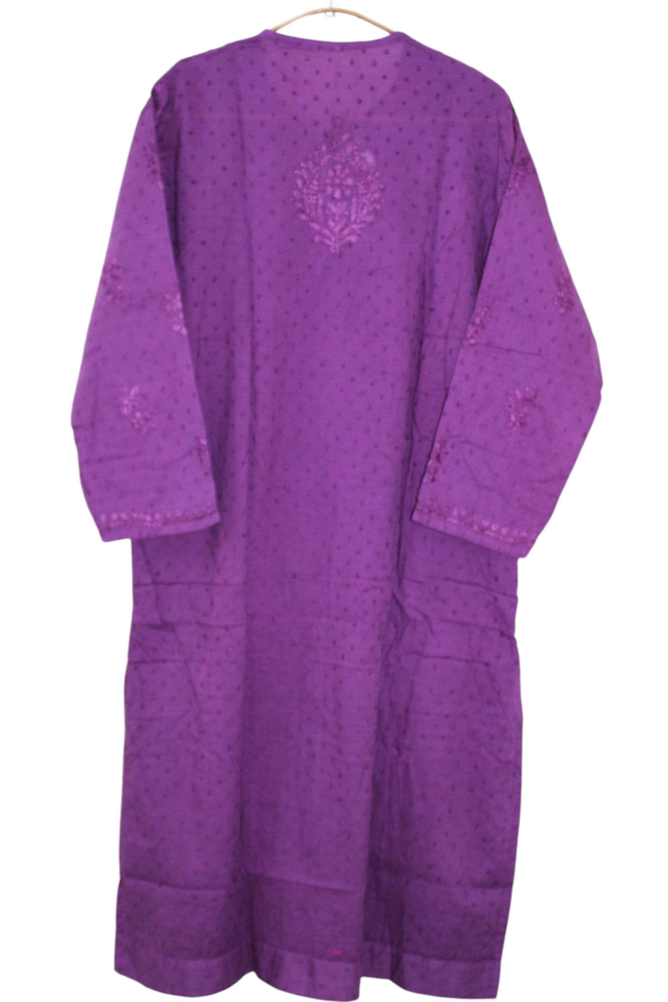 PURPLE DOBBY COTTON LONG KURTA