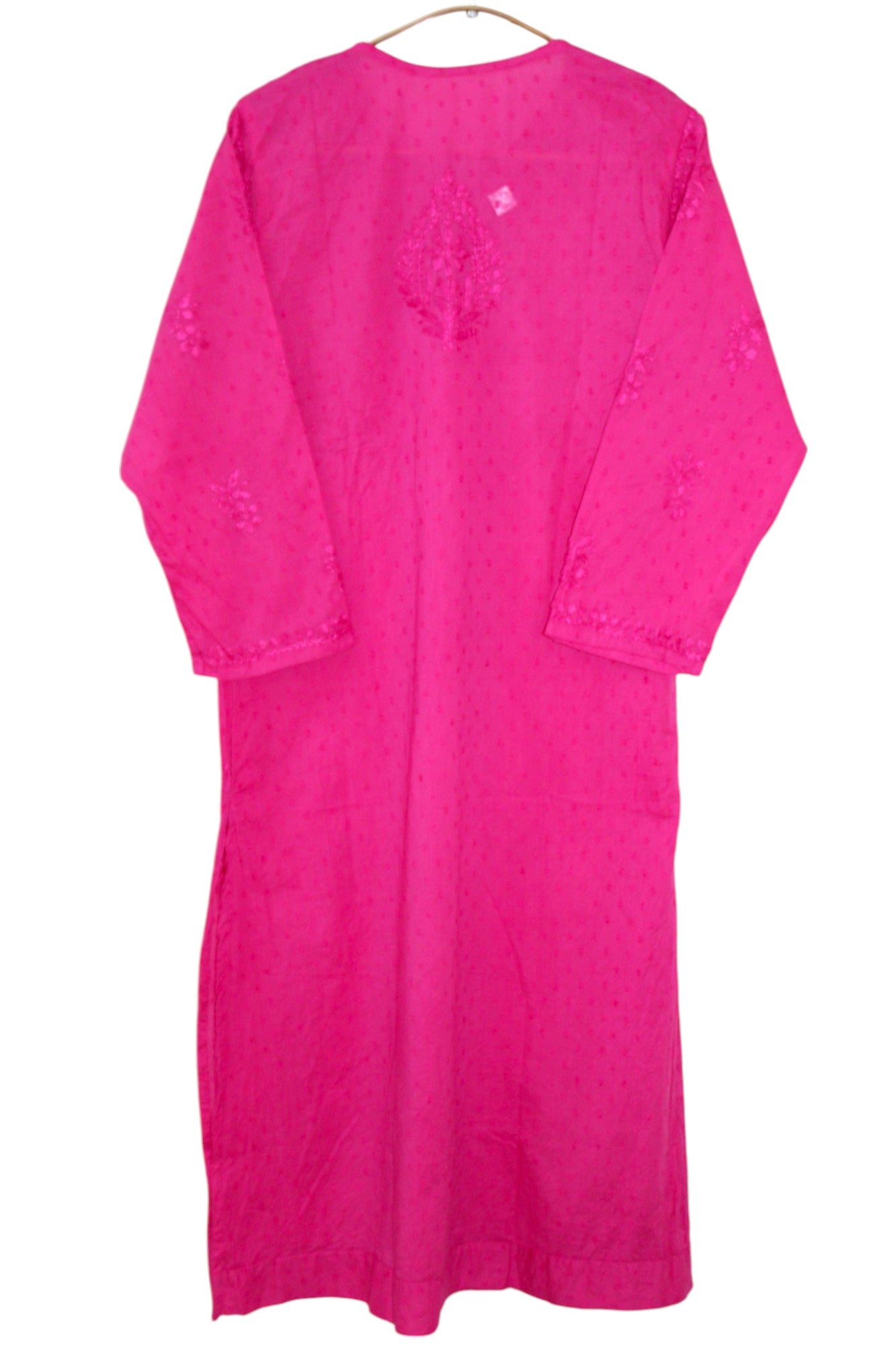 PINK DOBBY COTTON LONG KURTA