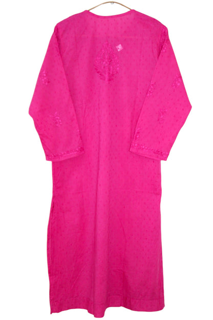 PINK DOBBY COTTON LONG KURTA