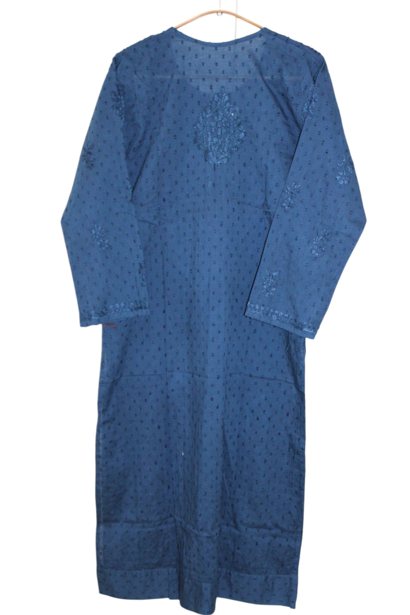 ROYAL BLUE DOBBY COTTON LONG KURTA