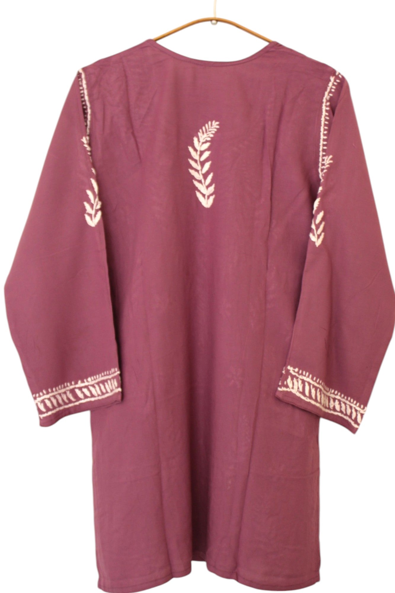 DUSTY PURPLE RAYON CHIKANKARI SHORT TOP