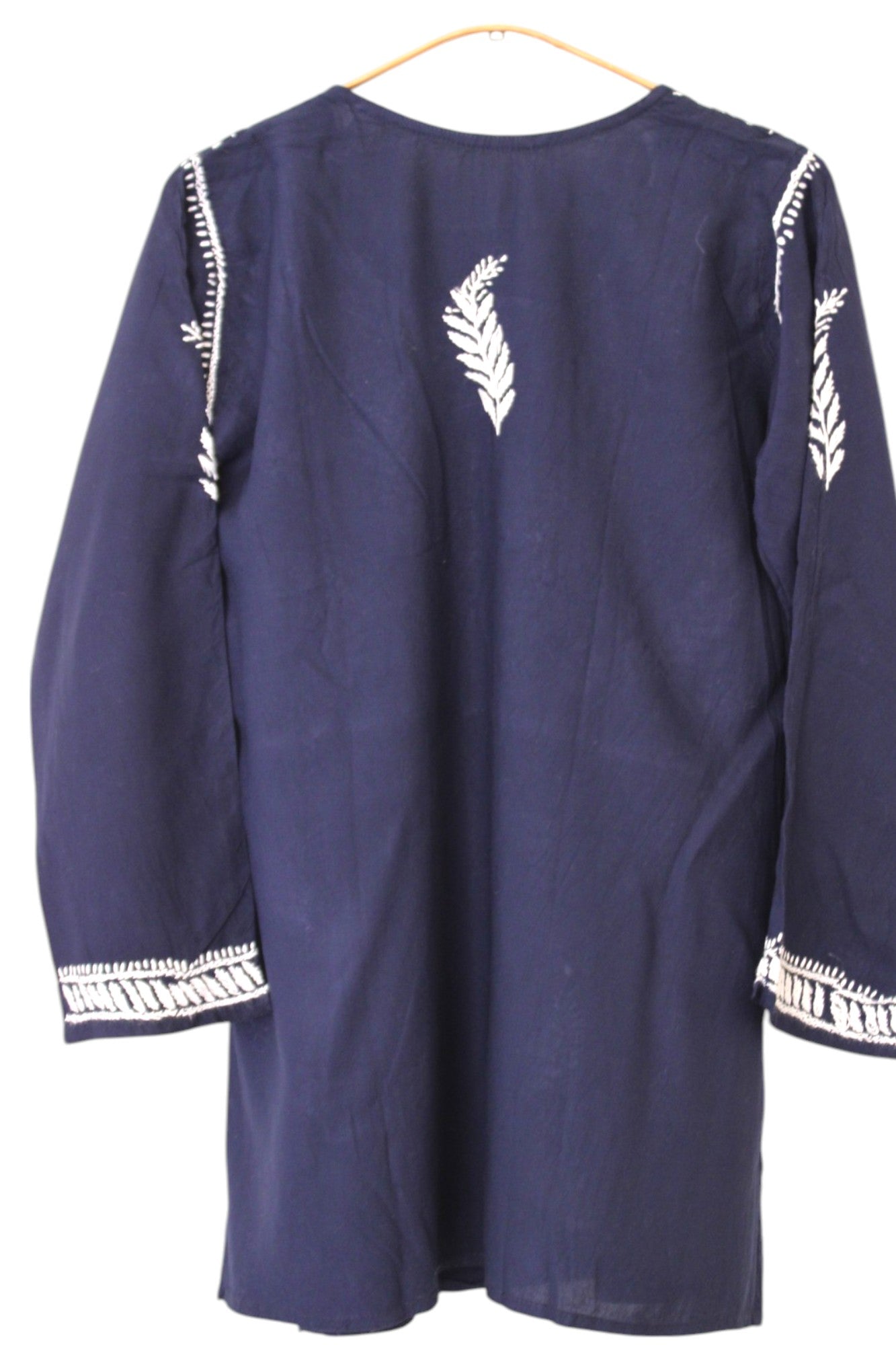 NAVY BLUE RAYON CHIKANKARI SHORT TOP