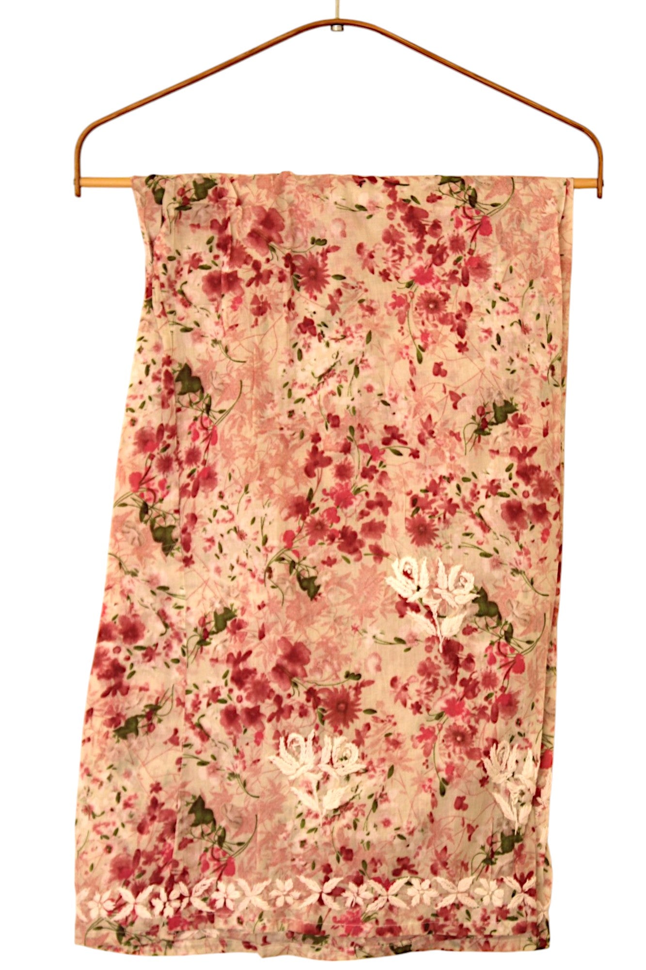 DUSTY PINK LONG MULMUL KURTA SET