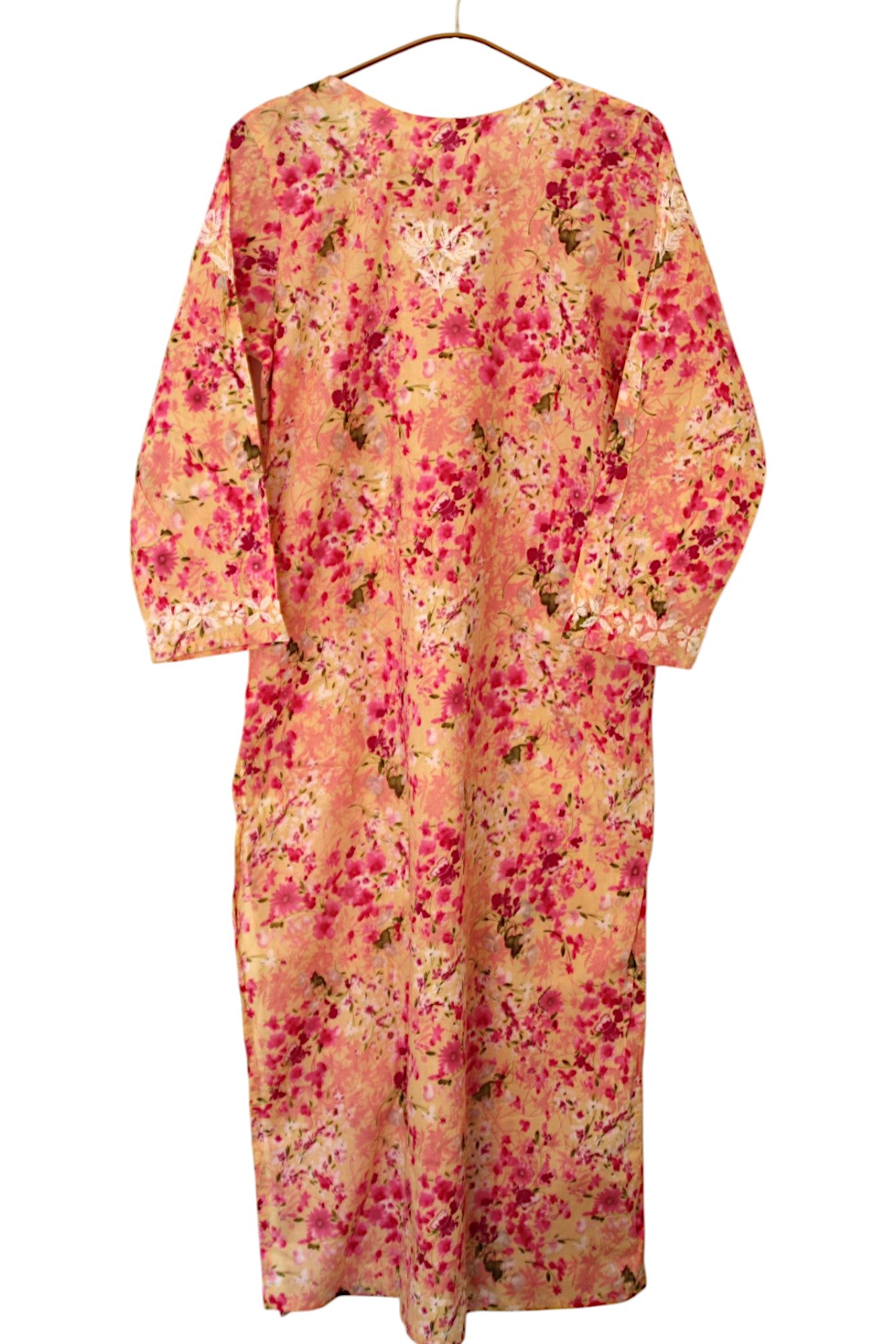 PINK LONG MULMUL KURTA SET