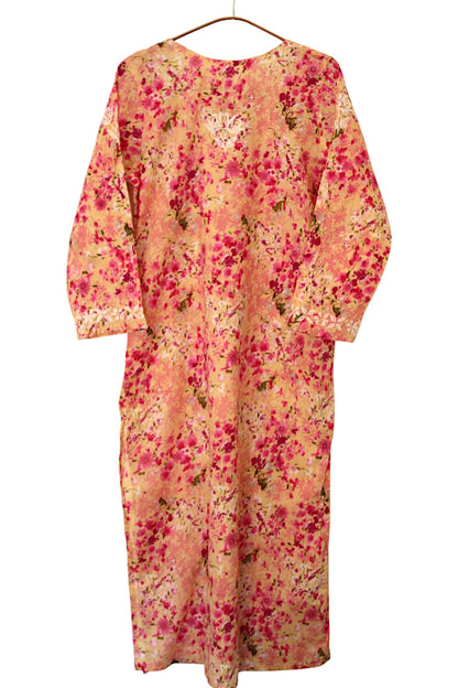 PINK LONG MULMUL KURTA SET