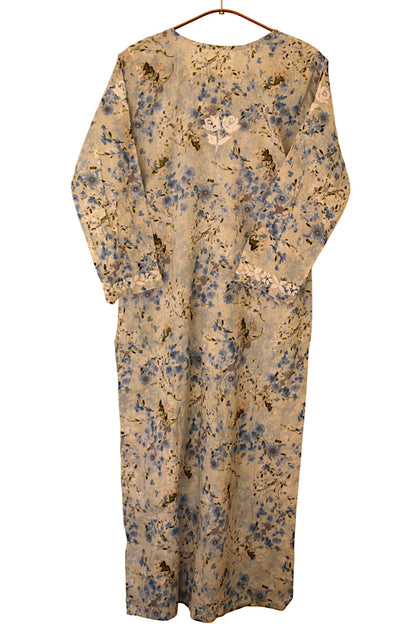 BLUE LONG MULMUL KURTA SET