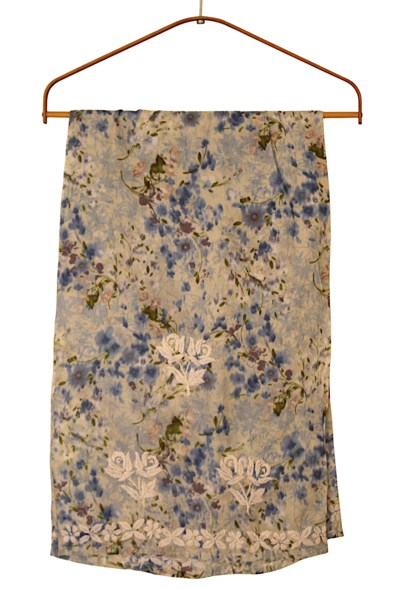 BLUE LONG MULMUL KURTA SET