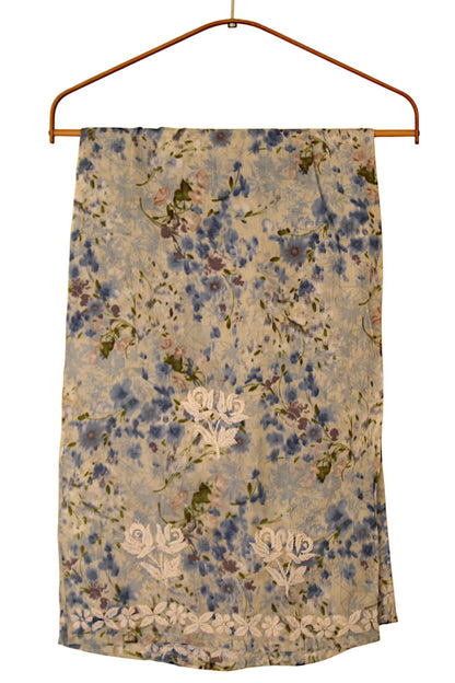 BLUE LONG MULMUL KURTA SET
