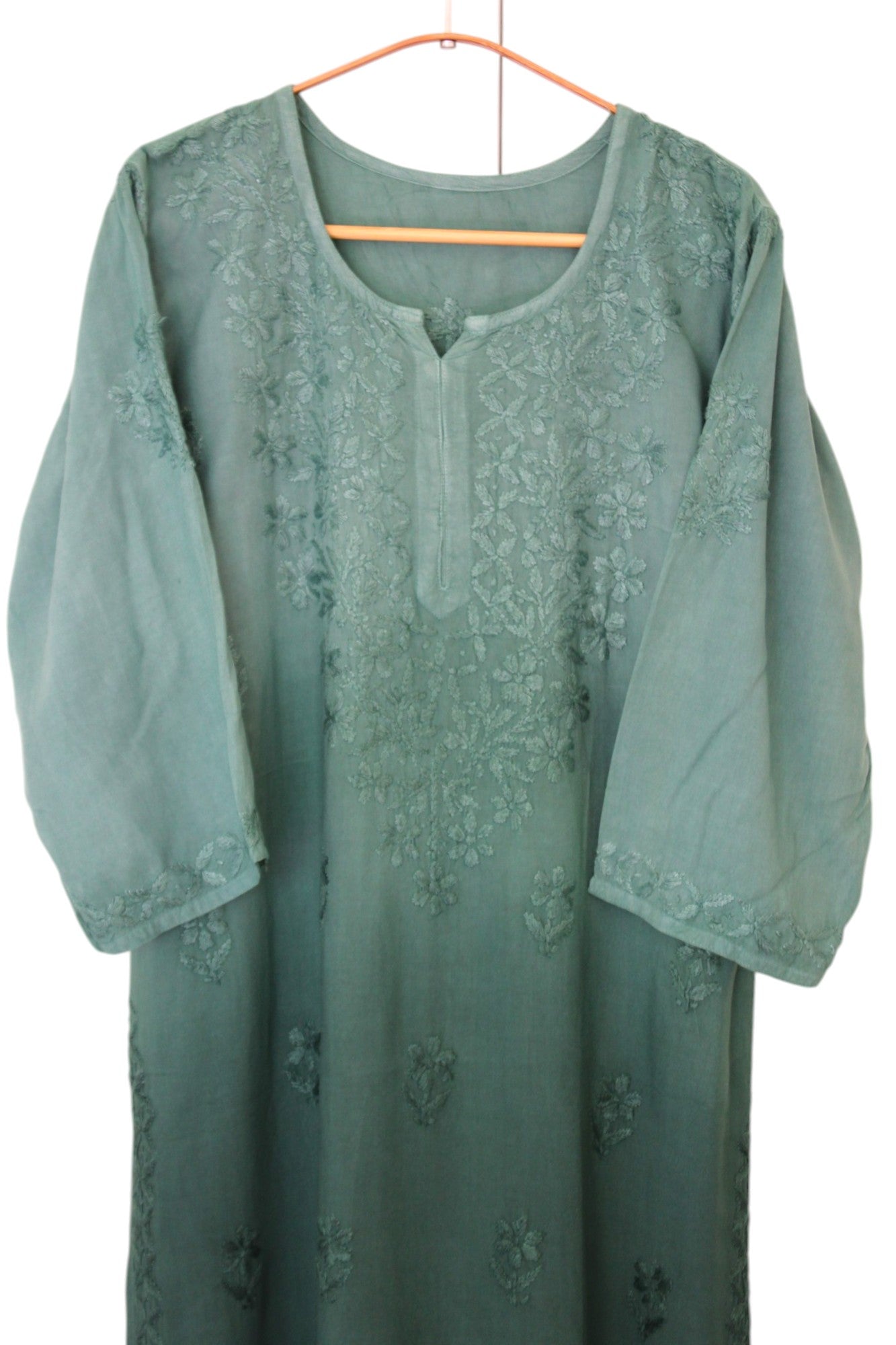 GREEN DUAL SHADE RAYON KURTA PALAZZO SET