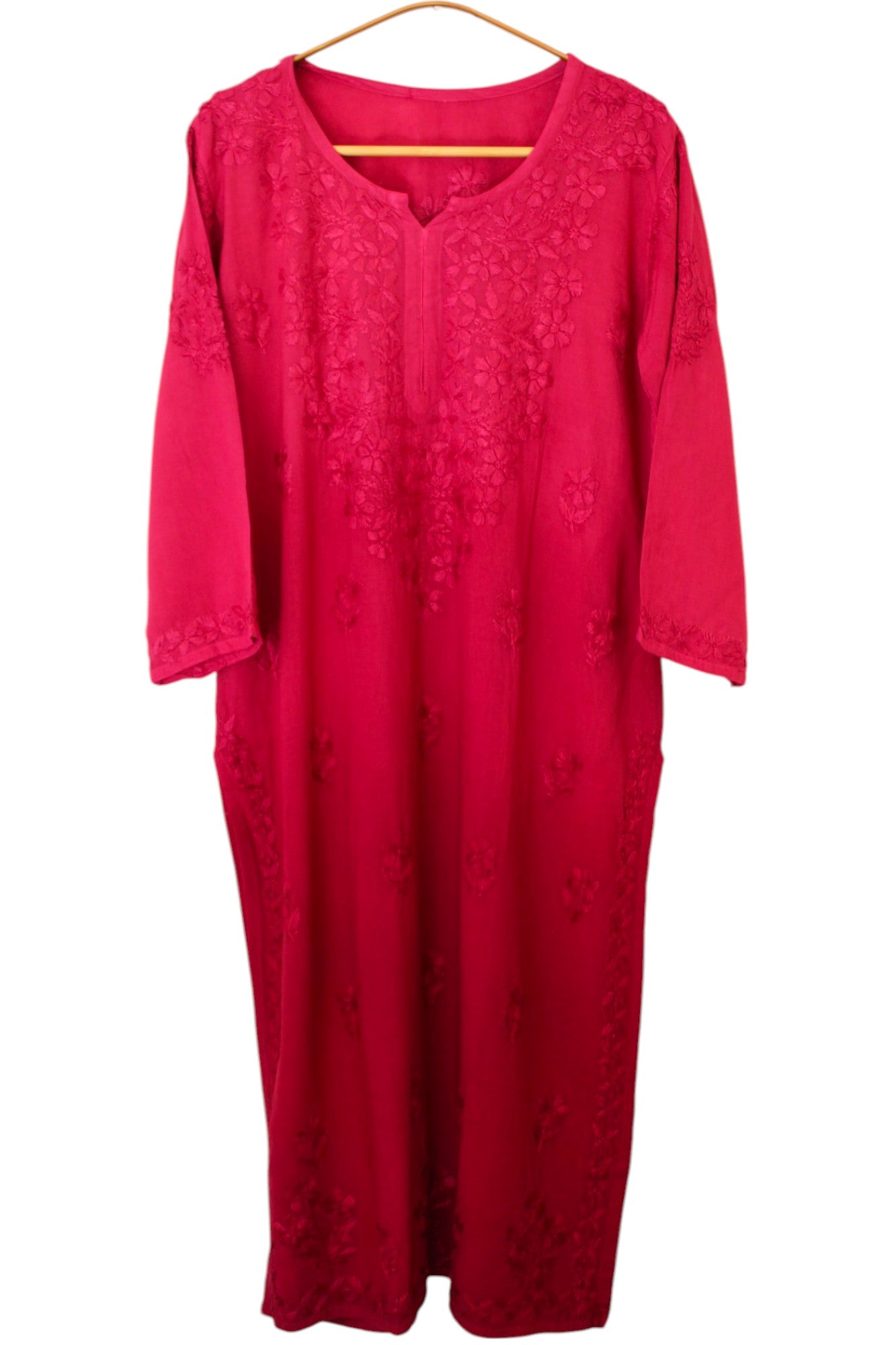 MAGENTA DUAL SHADE RAYON KURTA PALAZZO SET