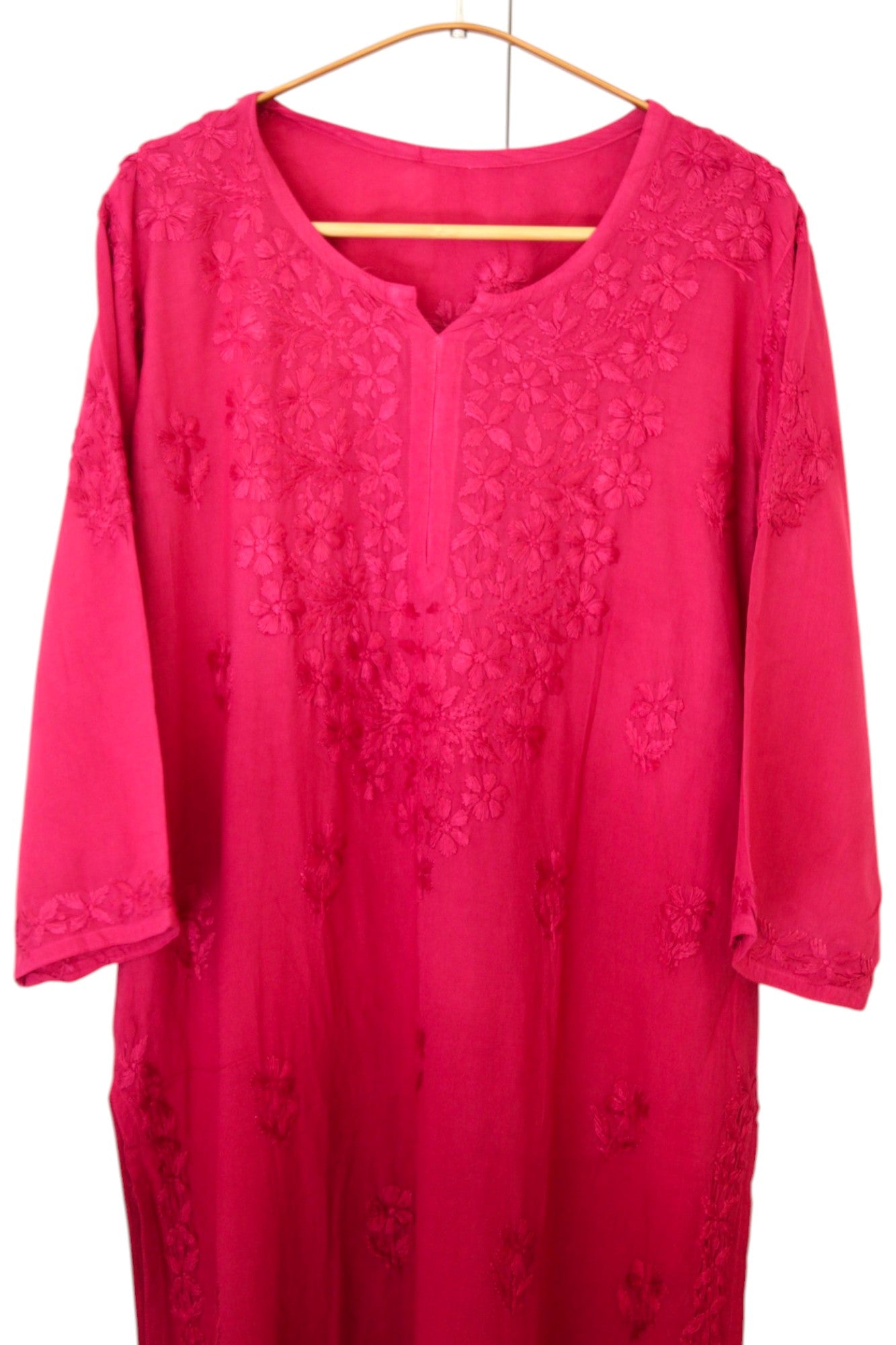 MAGENTA DUAL SHADE RAYON KURTA PALAZZO SET