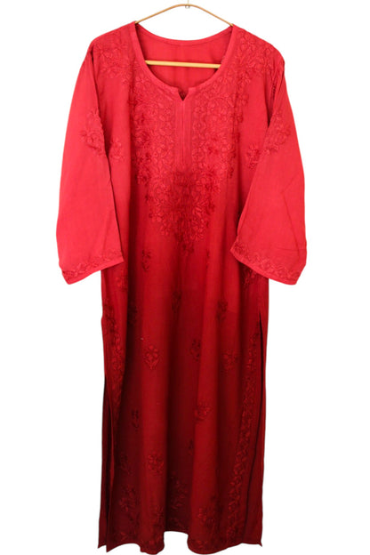 MAROON DUAL SHADE RAYON KURTA PALAZZO SET