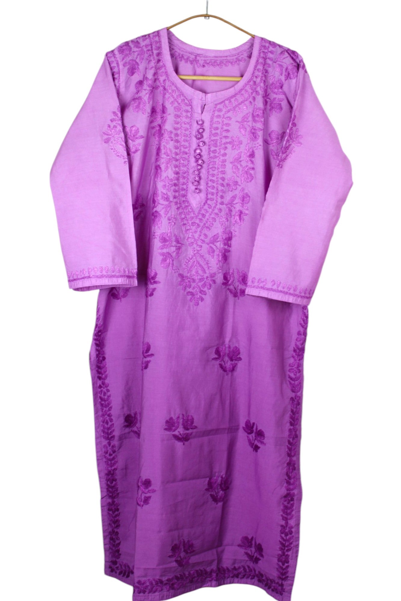 PURPLE CHANDERI DUAL SHADE CHIKANKARI KURTA