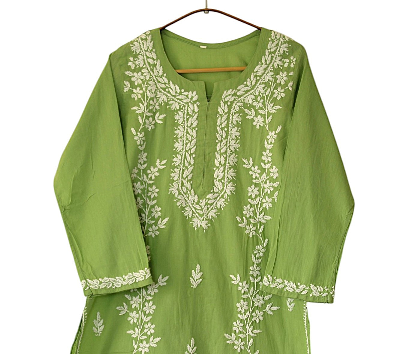 SEA GREEN COTTON LONG KURTA