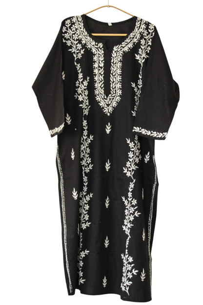 BLACK COTTON LONG KURTA