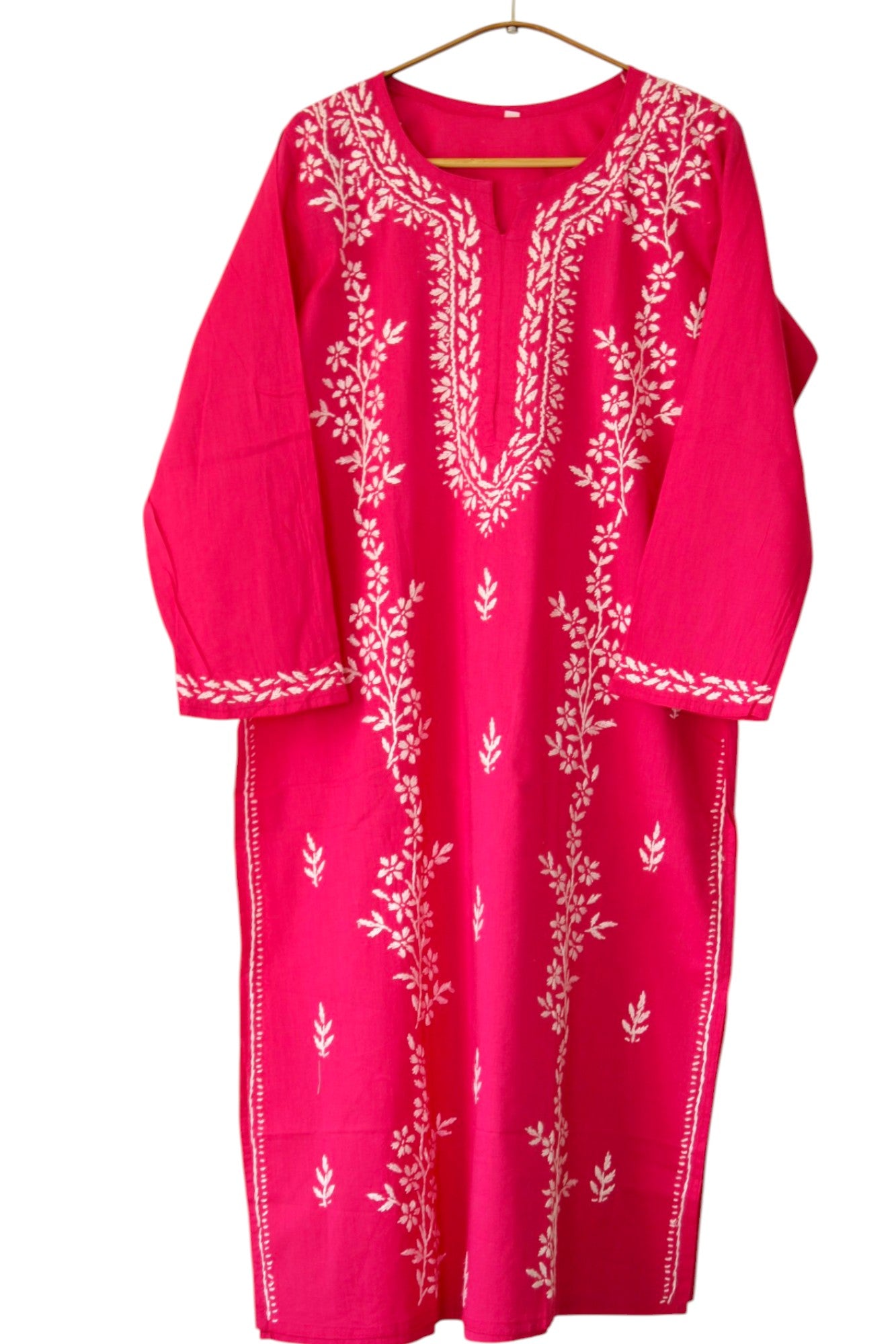 RANI PINK COTTON LONG KURTA