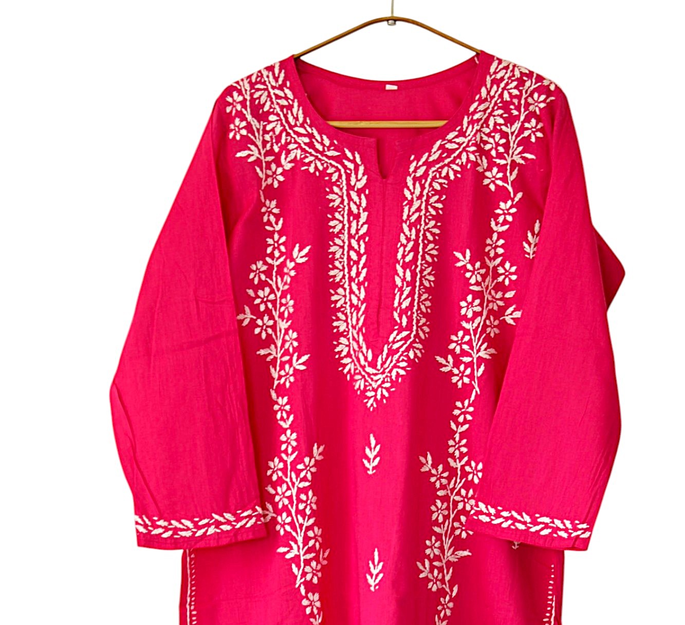RANI PINK COTTON LONG KURTA