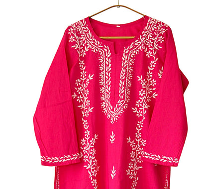 RANI PINK COTTON LONG KURTA