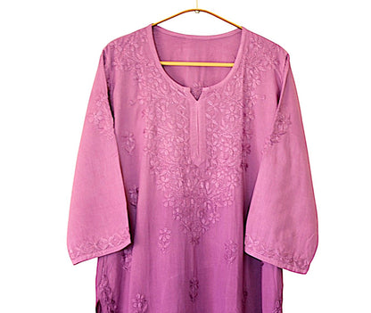 PURPLE DUAL SHADE RAYON KURTA PALAZZO SET