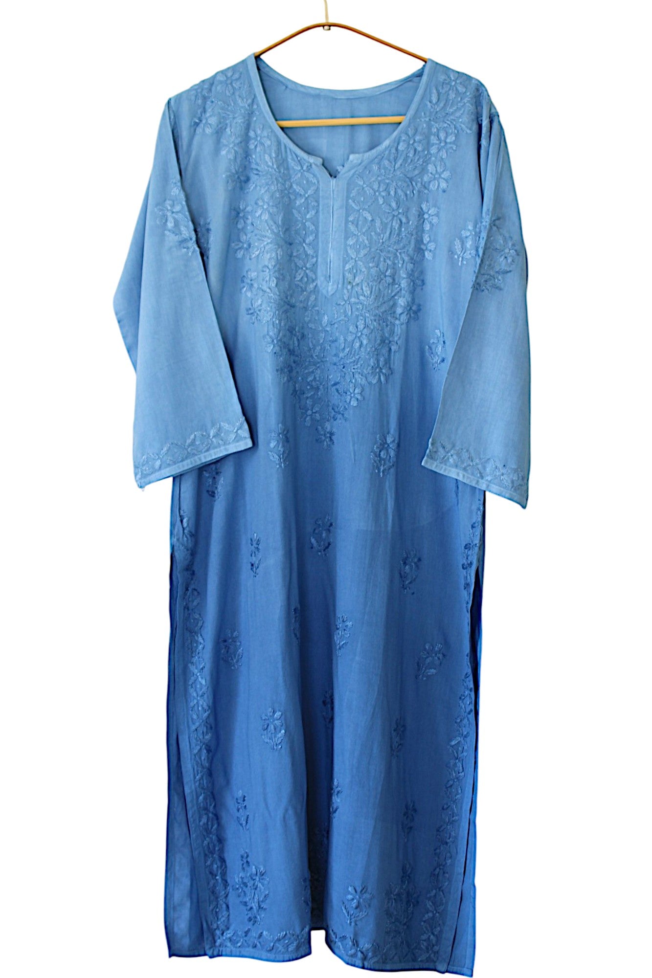 BLUE DUAL SHADE RAYON KURTA PALAZZO SET