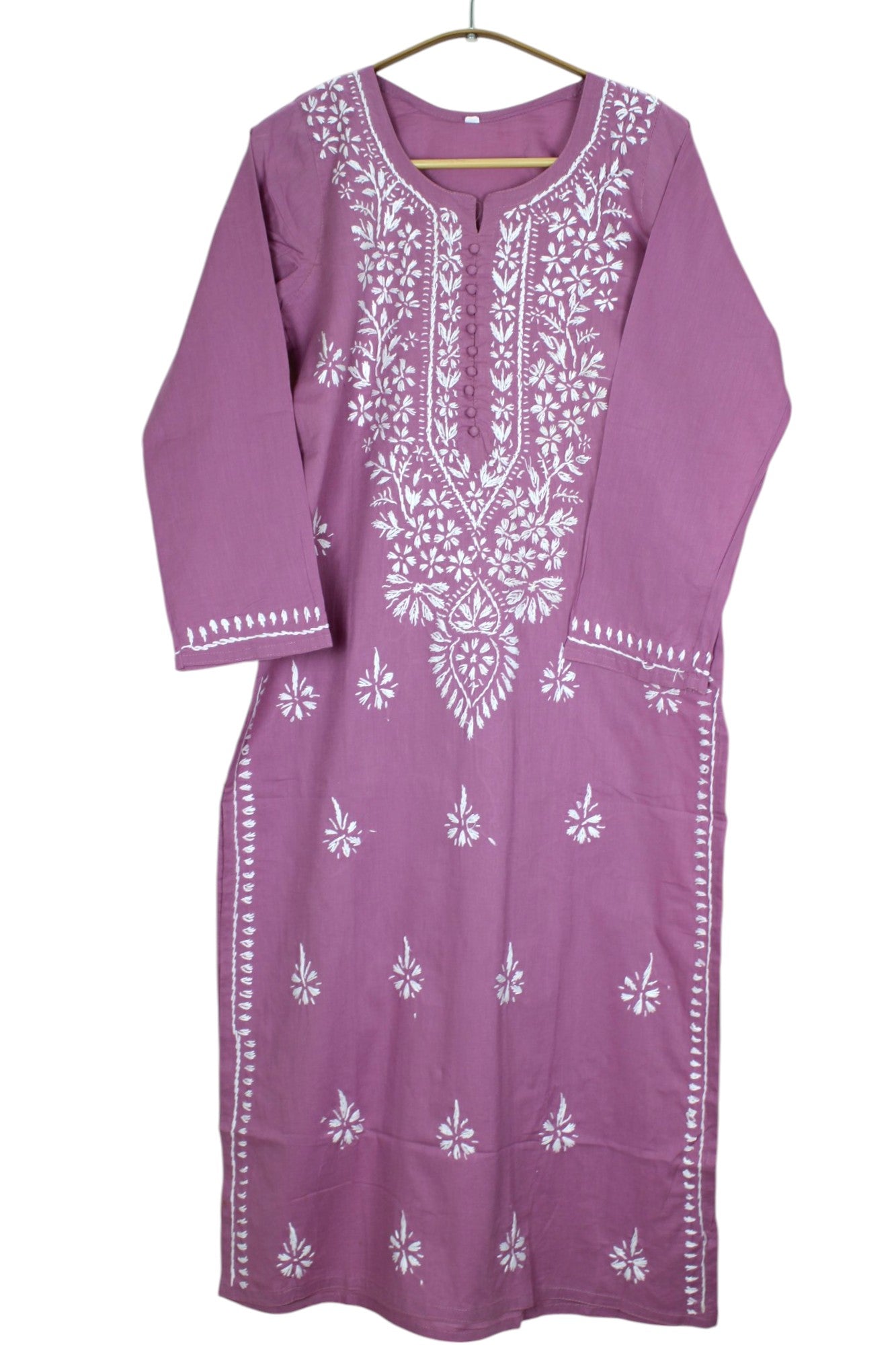 AYAT MAUVE COTTON LONG KURTA