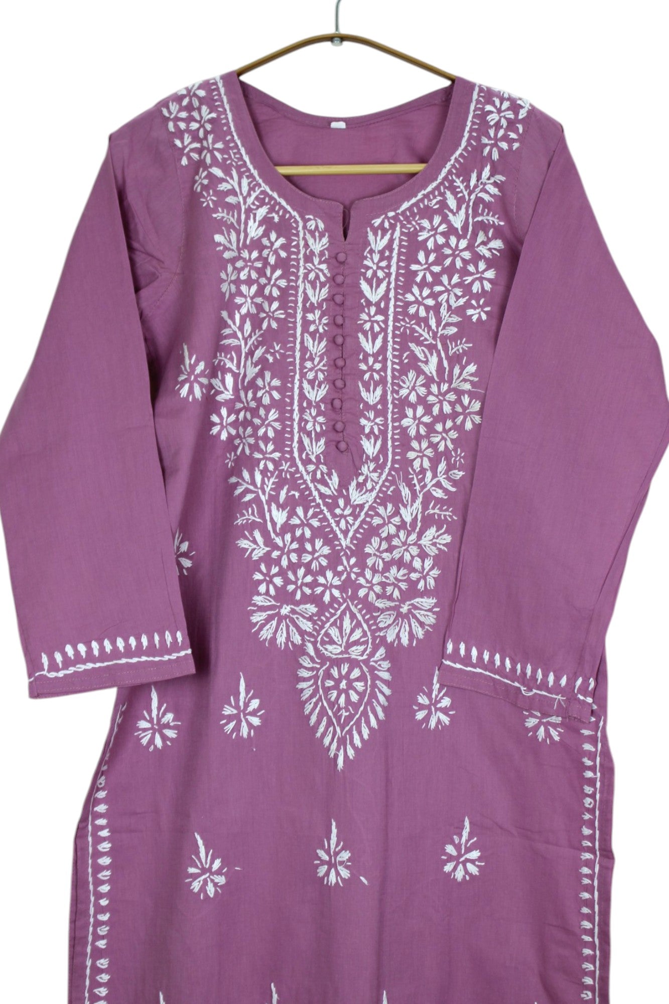 AYAT MAUVE COTTON LONG KURTA