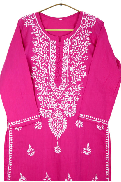 AYAT RANI PINK COTTON LONG KURTA