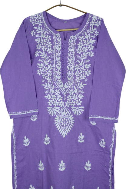 AYAT PURPLE COTTON LONG KURTA