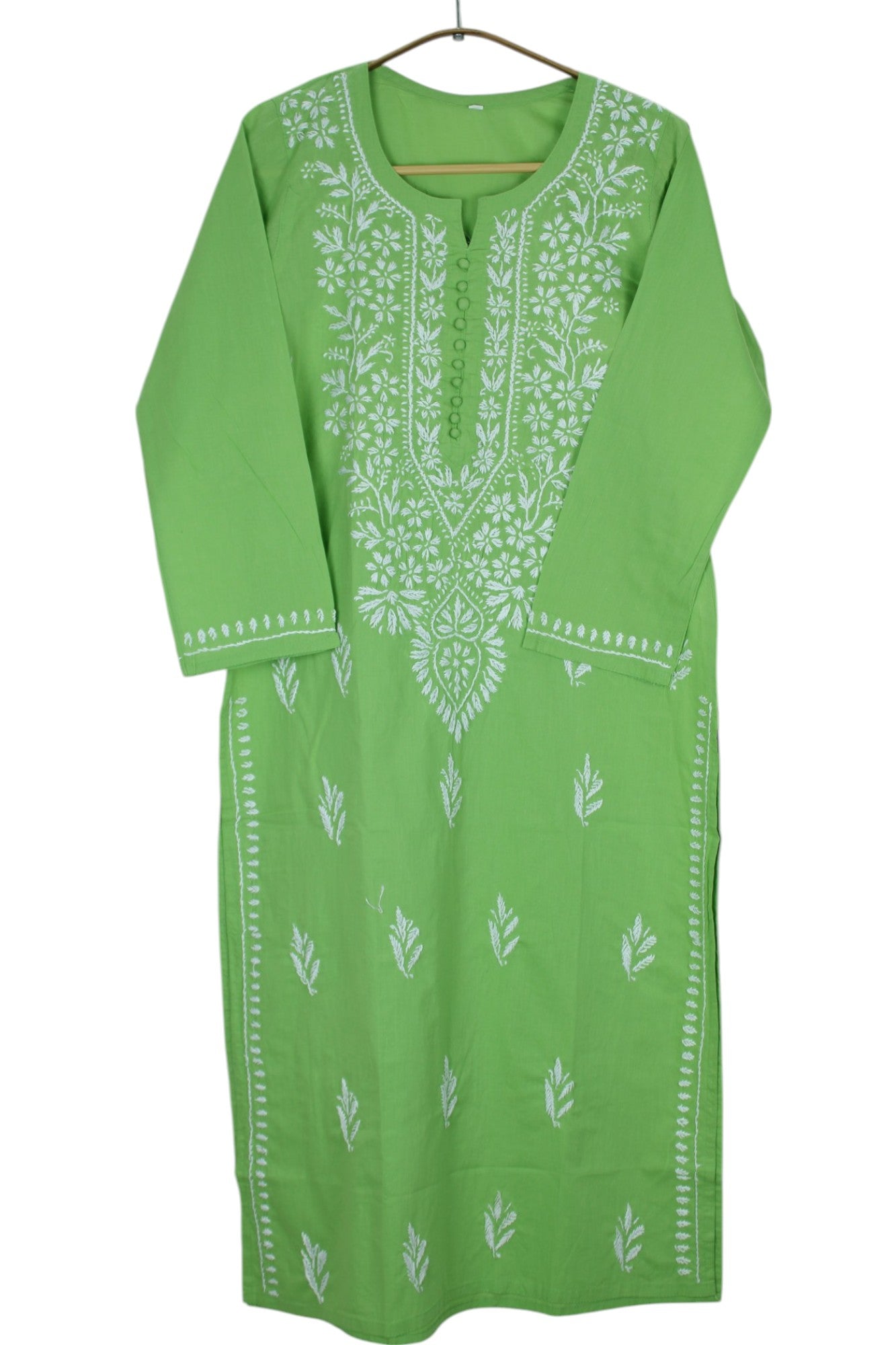 AYAT SEA GREEN COTTON LONG KURTA