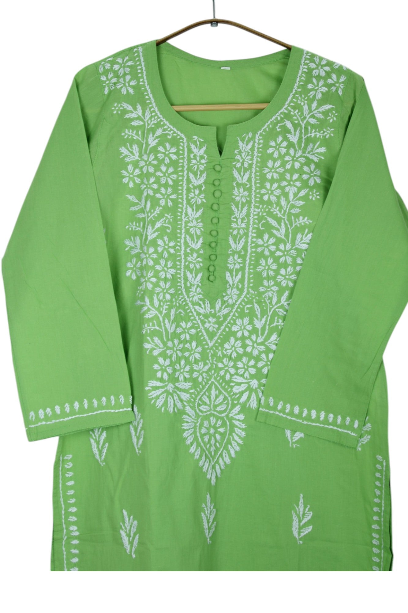 AYAT SEA GREEN COTTON LONG KURTA