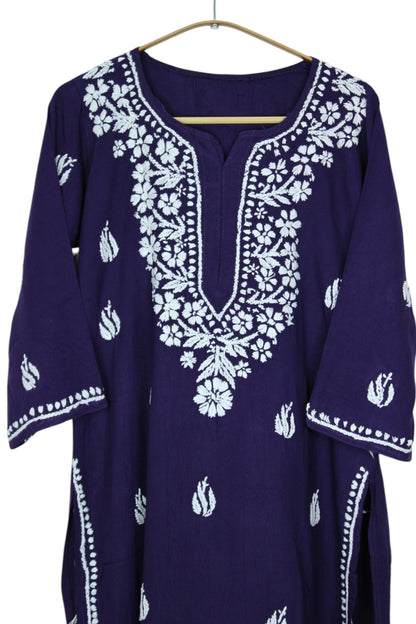 HOOR PURPLE LONG RAYON KURTA