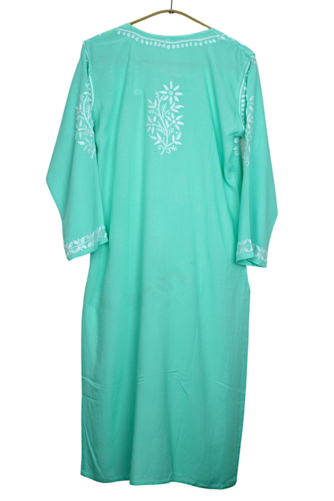 LILY MINT GREEN LONG RAYON KURTA