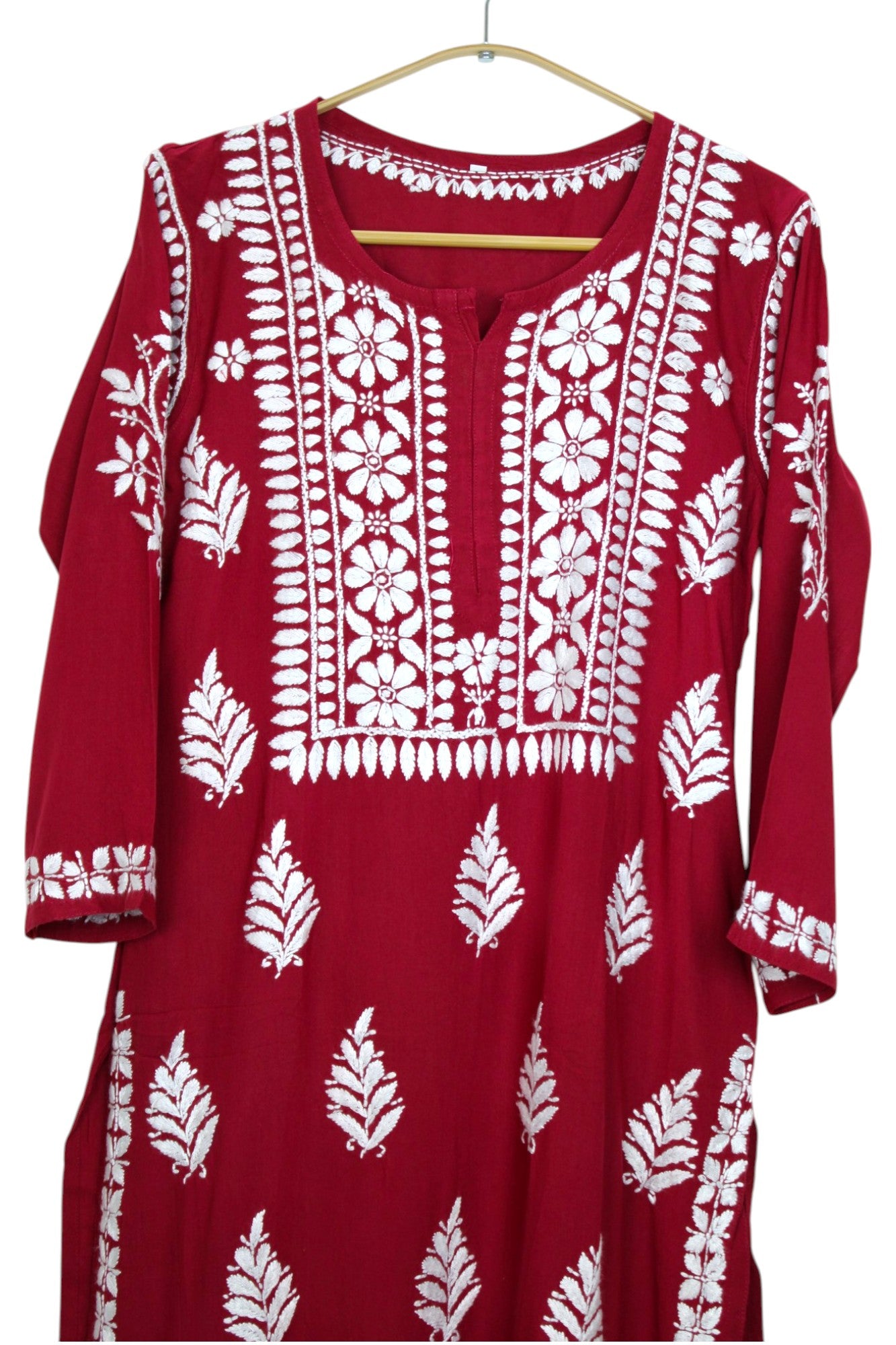 LILY MAROON LONG RAYON KURTA
