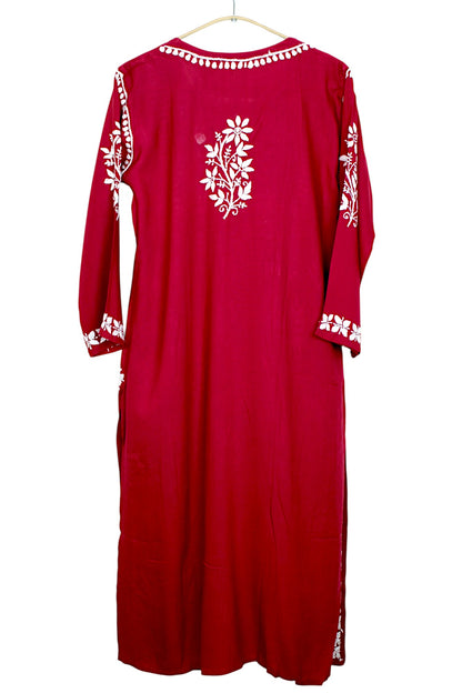 LILY MAROON LONG RAYON KURTA