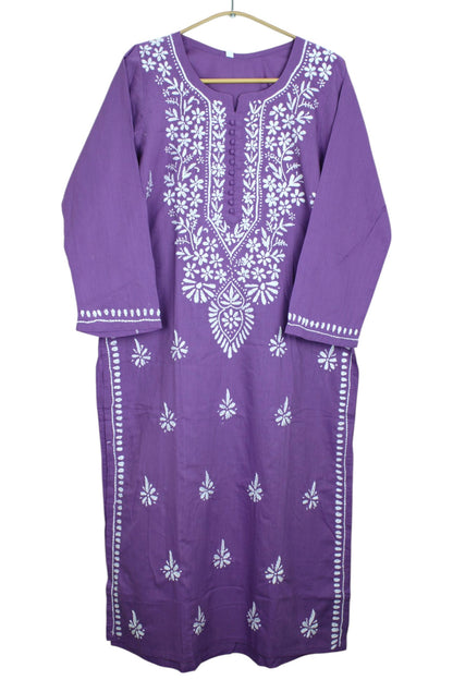 AYAT DUSTY PURPLE COTTON LONG KURTA