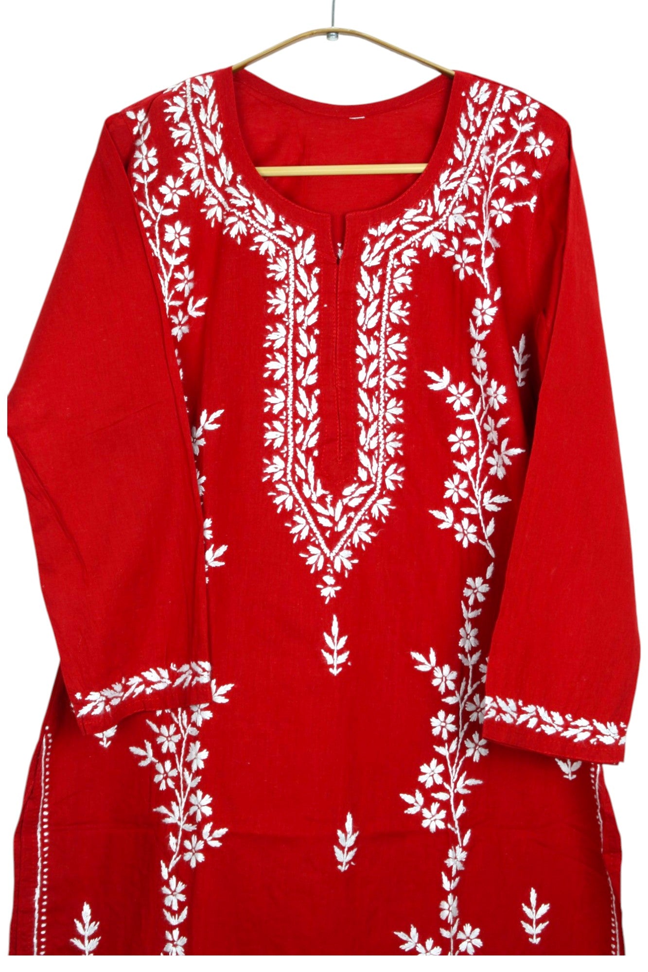 RED COTTON LONG KURTA