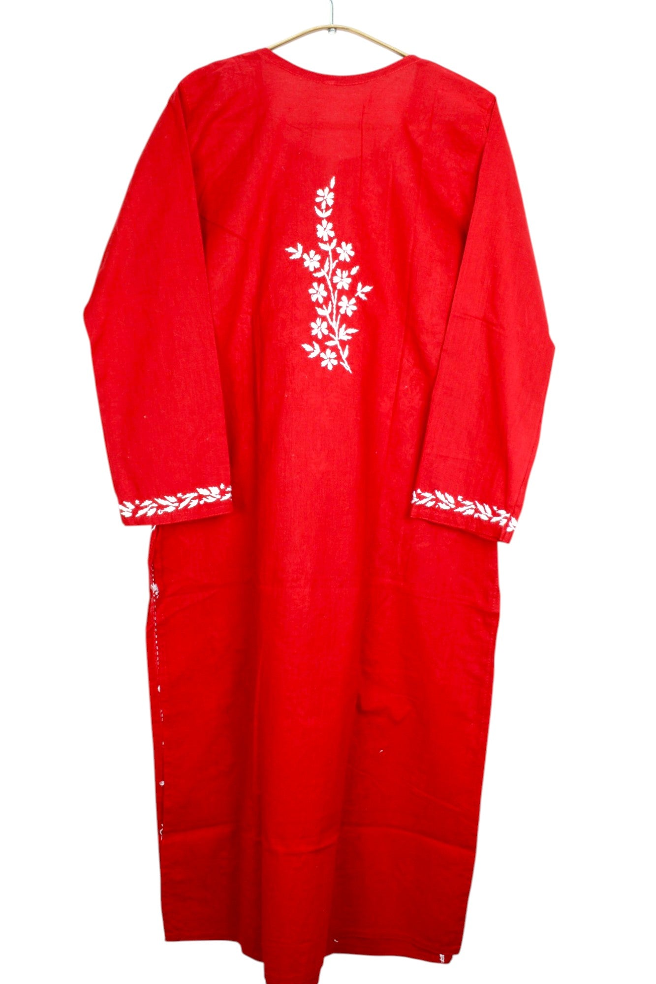 RED COTTON LONG KURTA