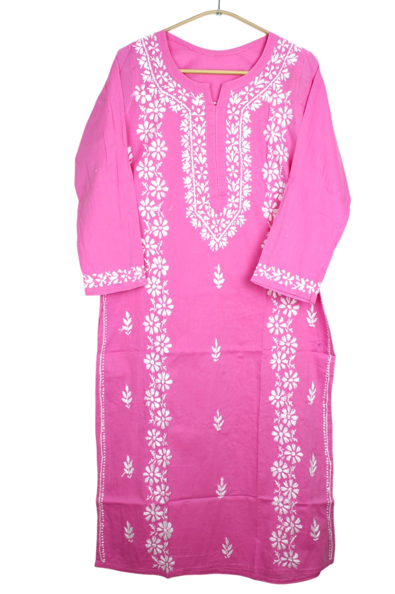 BABY PINK COTTON LONG KURTA