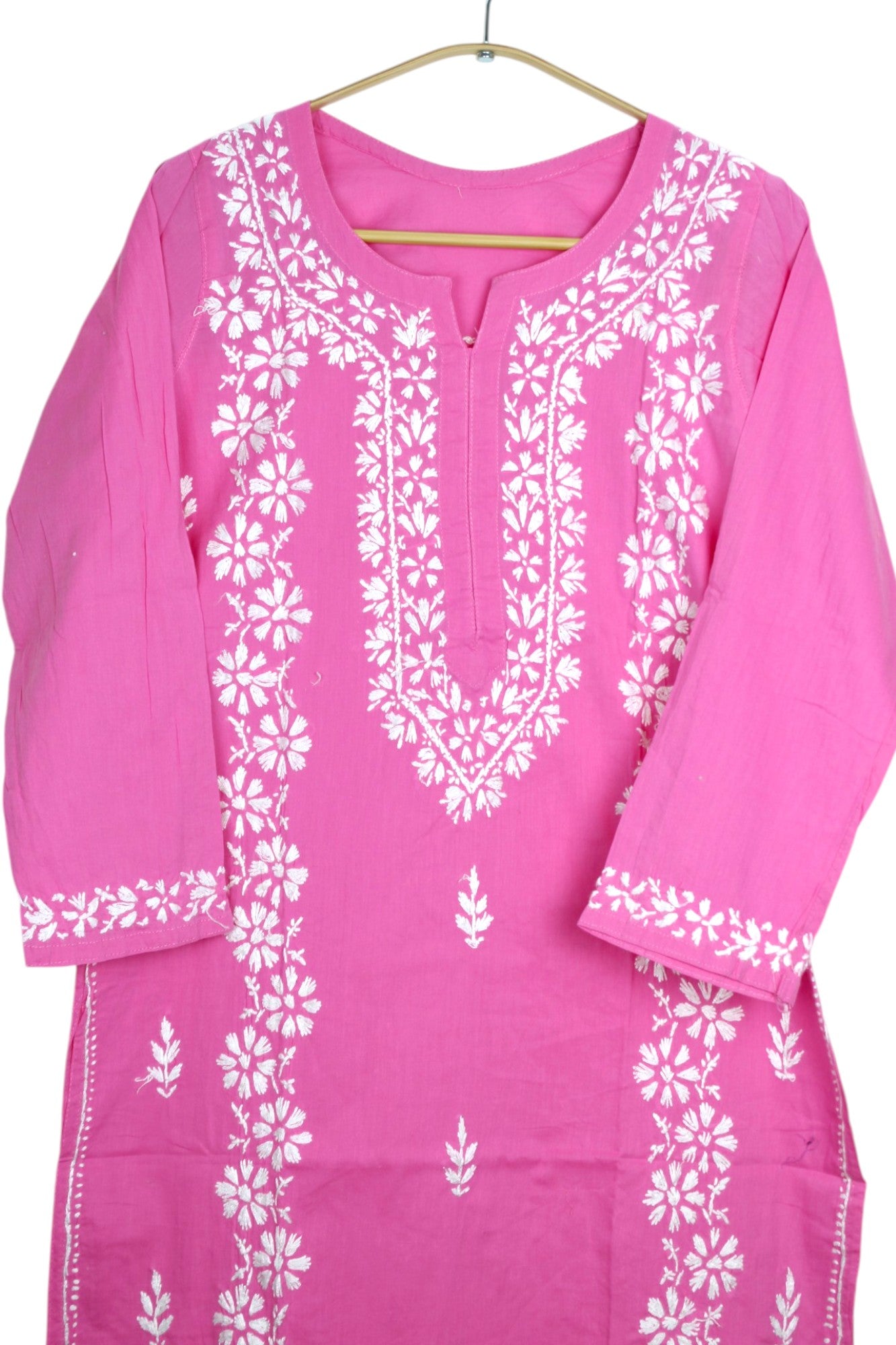 BABY PINK COTTON LONG KURTA