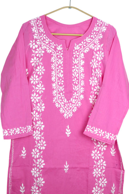 BABY PINK COTTON LONG KURTA