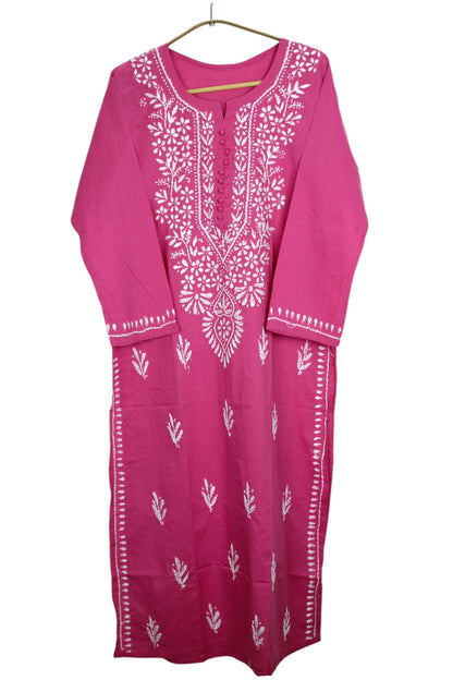 AYAT ROSE PINK COTTON LONG KURTA