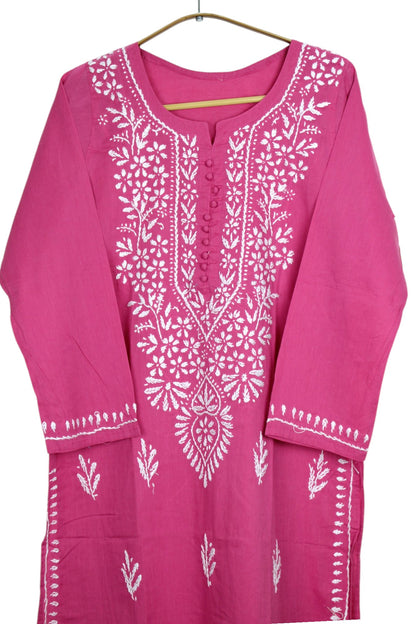 AYAT ROSE PINK COTTON LONG KURTA